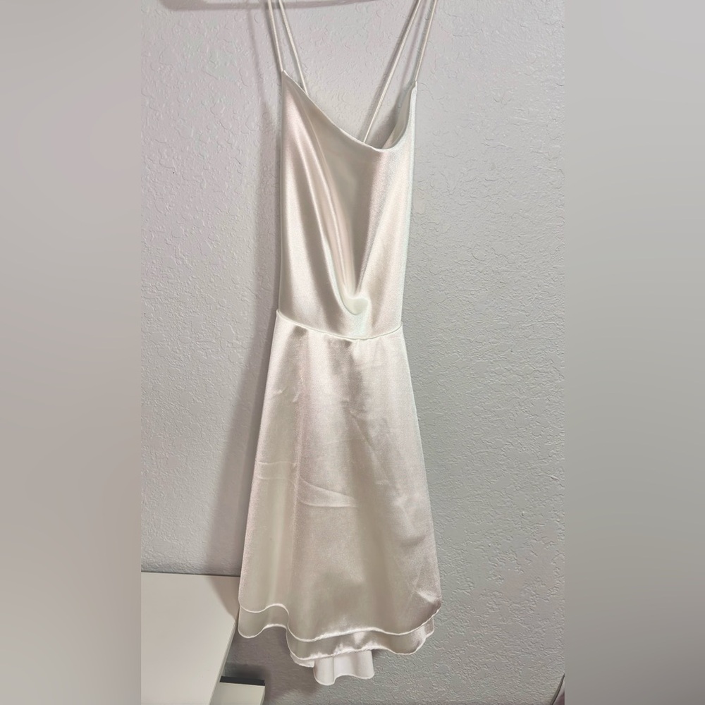 White satin mini dress 🛍️